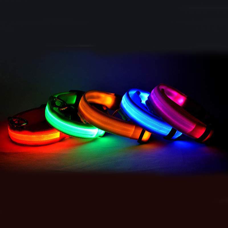 LED Dog Collar – Night Safety Collar, USB Rechargeable & Battery, Waterproof & Adjustable